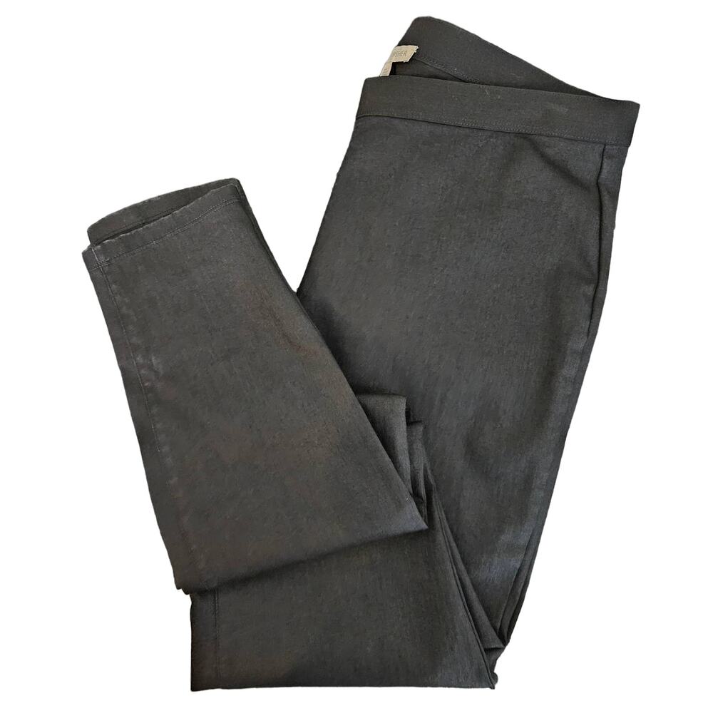 Eileen Fisher Black Coated Organic‎ Cotton Minimalist Leggings | Women's Small